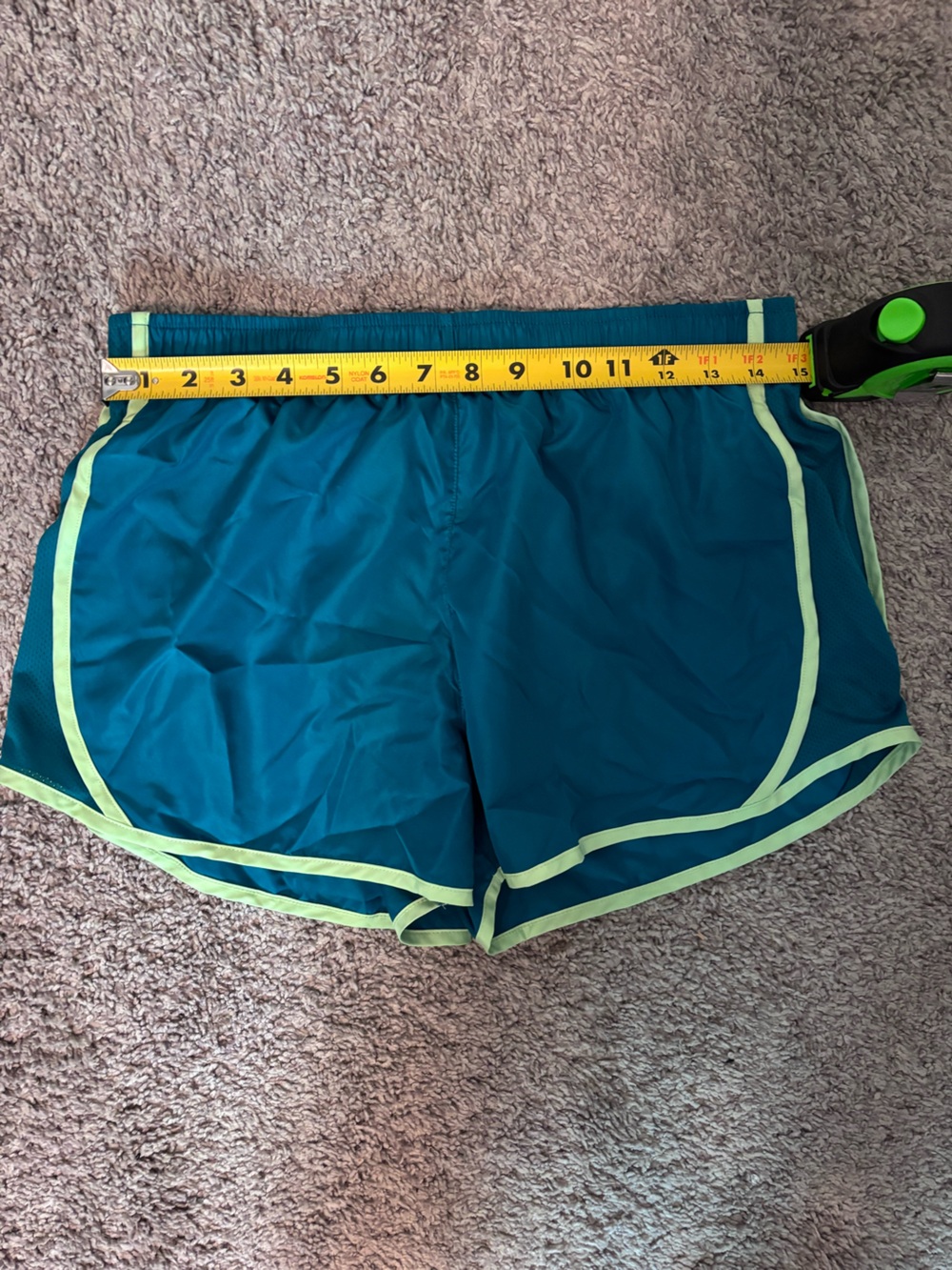 Members Mark Teal Athletic Running Shorts with Lime Trim Size Medium